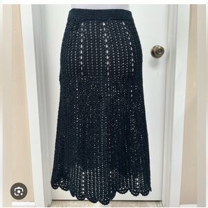 Wilfred Le Fou Elegant Black Crochet Skirt